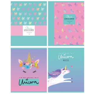 Тетрадь 48л., А5, клетка BG "My unicorn", выборочный лак