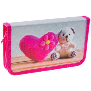 Пенал 1 отделение, 190*110 ArtSpace "Сердца", ламинация, конгрев, блестки