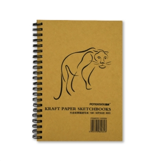 Альбом для эскизов Kraft Paper Sketchbook POTENTATE, крафт-бумага 80 г/кв.м, 26x19 см, 50 л