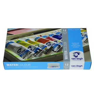 Набор акварельных красок Royal Talens Van Gogh, 12 цветов в тубах 10 мл, 1 кисть и губка