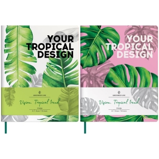 Тетрадь в клетку Greenwich Line Vision.Tropicaltrend, формат А5, 80 л., обложка кожзам, тонированная бумага