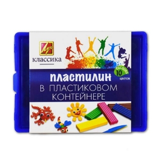 Набор пластилина «Классика» ЛУЧ, 10 цветов в пластиковом контейнере