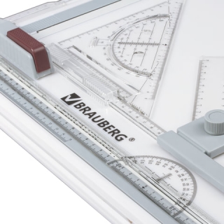 Доска чертежная А3 Brauberg, 505х370 мм, с рейсшиной, треугольником и чертежным узлом