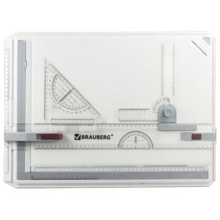 Доска чертежная А3 Brauberg, 505х370 мм, с рейсшиной, треугольником и чертежным узлом