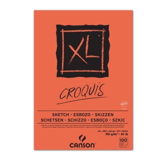 Альбом для графики Canson Xl 90г/кв.м 29.7*42см 100листов Слоновая кость склейка по короткой стороне