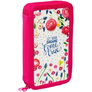 Пенал 2 отделения, 190*110 ArtSpace "Цветы", ламинация