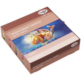 Краски акриловые декоративные Гамма "Хобби", 16 цветов, 20мл, картон. упак.