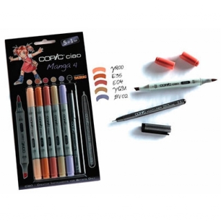 Набор маркеров СОРIС СIАО «Manga 4», 5 цветов и линер Copic Multi liner