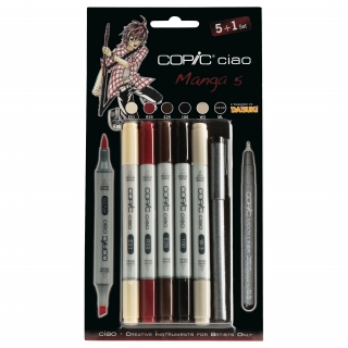 Набор маркеров для скетчинга с линером Copic Ciao "Manga 5", 5+1