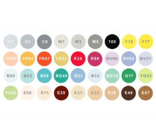 Набор художественных маркеров с кистью Copic Ciao "Manga Set", 36 цветов