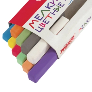 Мел цветной Пифагор, набор 10 шт., квадратный