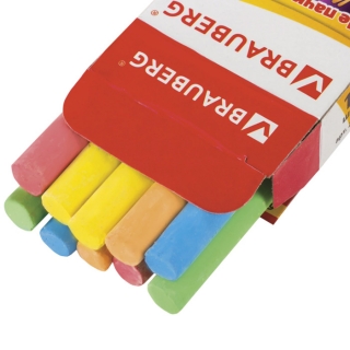 Мел цветной Brauberg, антипыль, набор 10 шт., круглый