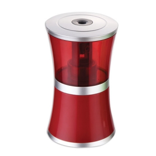 Точилка электрическая Brauberg "Office style", питание от USB/4 батареек АА, красная