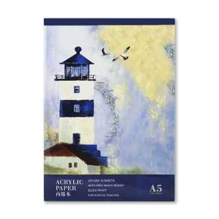 Альбом для акриловой живописи Acrylic Book POTENTATE, 300 г/кв.м, 20 л, формат А5 (14,8x21 см)