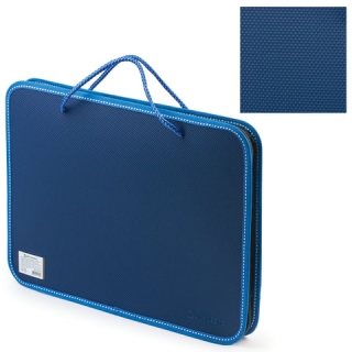 Папка на молнии пластиковая с ручками Brauberg, А4, 350х270х45 мм, фактура бисер, синяя