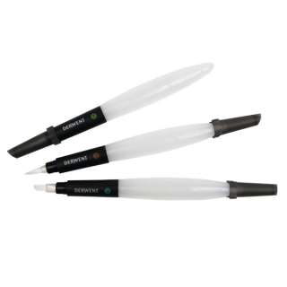 Набор акварельных кистей с резервуаром Derwent, 3 шт (круглые №1, 2, плоская №3)