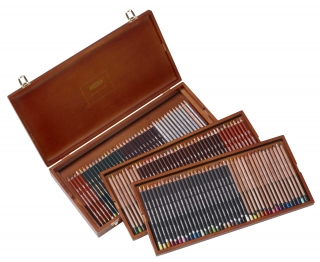 Набор цветных карандашей Derwent Procolour, Drawing, Artists, Studio, Coloursoft, Metallic, 120 цветов, деревянная шкатулка