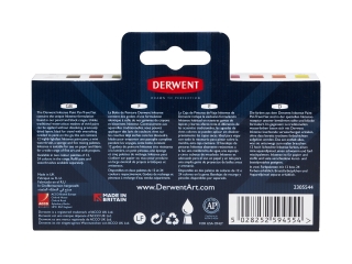 Набор акварельных чернильных кювет Derwent Inktense Paint Pan Travel Set 2, 12 цветов, 1 кисть, губка