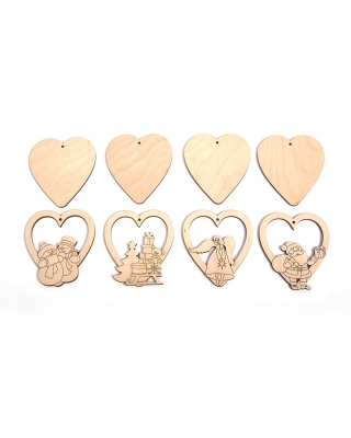 Набор заготовок Timberlicious для декорирования Сердечки с накладками 8х9см