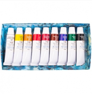 Краски акриловые Гамма "Московская палитра", 9 цветов, 9мл, картон