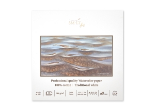 Альбом для акварели SM-LT Art Watercolor 300г/м2 (хлопок) 28х28см 10 листов склейка по одной стороне
