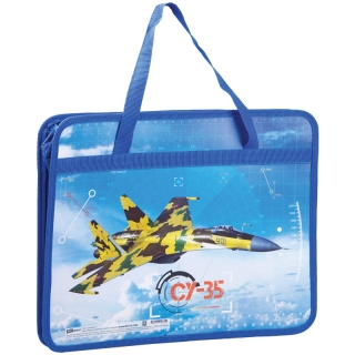 Папка с ручками А4 ArtSpace "Военная техника", пластик, на молнии, 80мм