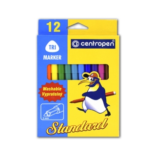 Набор смываемых фломастеров для рисования Standart Trio Centropen, 12 цветов