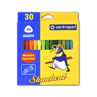 Набор детских фломастеров для рисования Standart Trio Centropen, 30 цветов