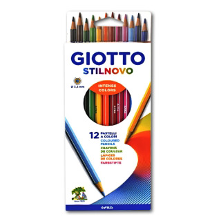Набор цветных карандашей Giotto Stilnovo Ast FILA для рисования и раскрашивания, 12 цветов