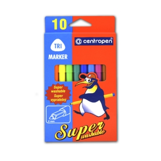 Набор детских суперсмываемых фломастеров Centropen, 10 цветов, с европодвесом