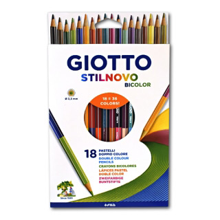 Набор двусторонних цветных карандашей Giotto Stilnovo Bicolor FILA, 18 штук = 36 цветов