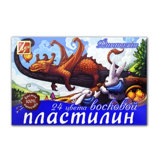 Набор воскового пластилина "Фантазия" ЛУЧ, 24 цвета, стек в наборе
