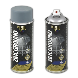 Аэрозольный антикоррозийный цинковый грунт для стали и чугуна «Zink Ground» Inral, 400 мл