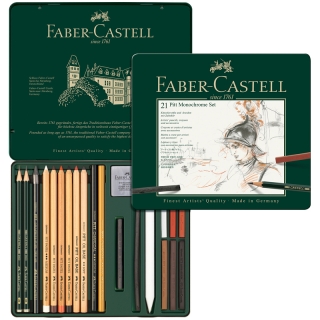 Художественный набордля графики Faber-Castell "Pitt Monochrome", 21 предмет, металлическая коробка