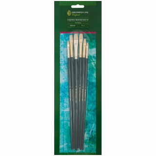 Набор худож. кистей Greenwich Line "Алла Прима", 6шт., щетина, плоские № 1-6