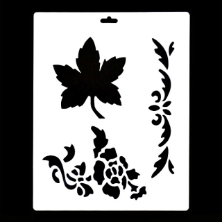 Гибкий трафарет Сонет НЕВСКАЯ ПАЛИТРА, Цветы и листья, 25,5x20,5 см