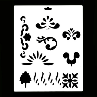 Гибкий трафарет Сонет НЕВСКАЯ ПАЛИТРА, Растительный орнамент, 25,5х20,5 см