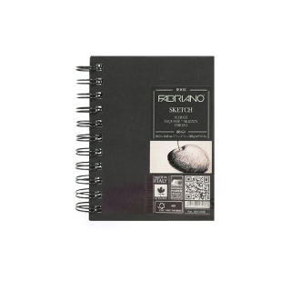 Блокнот для зарисовок Fabriano Sketch Book 110г/м.кв 10,5x14,8см мелкозернистая 80л спираль по короткой стороне