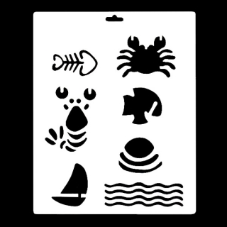 Гибкий трафарет Сонет НЕВСКАЯ ПАЛИТРА, Морское дно, 25,5х20,5 см