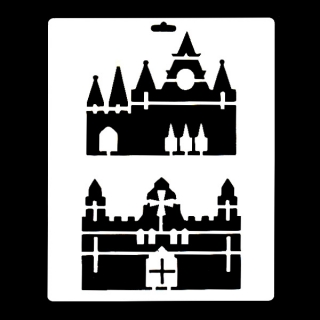 Гибкий трафарет Сонет НЕВСКАЯ ПАЛИТРА, Средневековые замки, 25х22 см