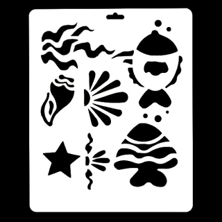 Гибкий трафарет Сонет НЕВСКАЯ ПАЛИТРА, Рыбки и ракушки, 25,5х20,5 см