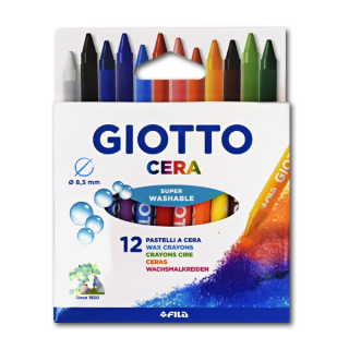 Восковые карандаши GIOTTO Cera FILA для рисования и детского творчества, 12 цветов