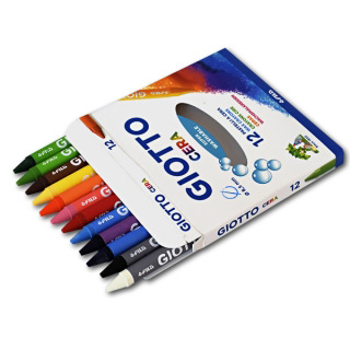 Восковые карандаши GIOTTO Cera FILA для рисования и детского творчества, 12 цветов