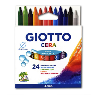 Восковые карандаши GIOTTO Cera Ast FILA для детского творчества и рисования, 24 цвета