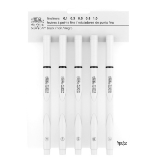 Набор линеров Winsor&Newton, черный, 5 шт., 0,1/0,3/0,5/0,8/1мм, пластик, блистер