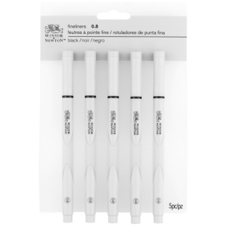 Набор линеров Winsor&Newton, черный, 5 шт., 0,8 мм, пластик, блистер
