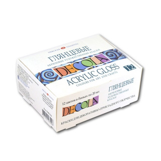 Акриловые глянцевые краски Decola Невская Палитра, набор 12 цветов по 20 мл