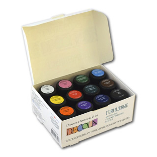 Акриловые глянцевые краски Decola Невская Палитра, набор 12 цветов по 20 мл
