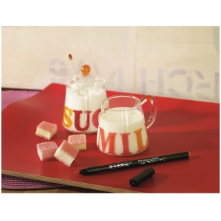 Набор маркеров для письма по фарфору Edding "4200_2" 6цв., гибкий пишущий узел, 1,0-4,0мм