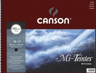 Альбом для пастели Canson Mi-Teintes 160г/кв.м 32*41см 16листов №425 черный спираль